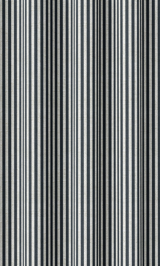 Modern Striped Custom Home Décor Fabric Sample (Midnight Blue)