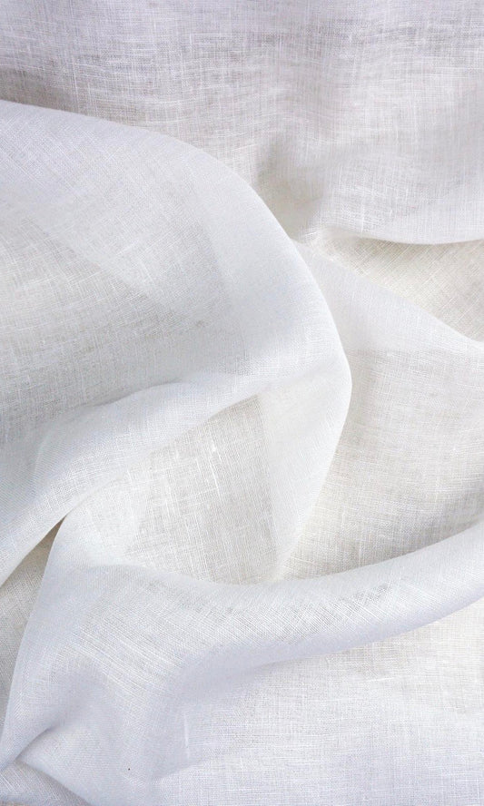 White Semi Sheer Home Décor Fabric Sample (White/ Ivory)