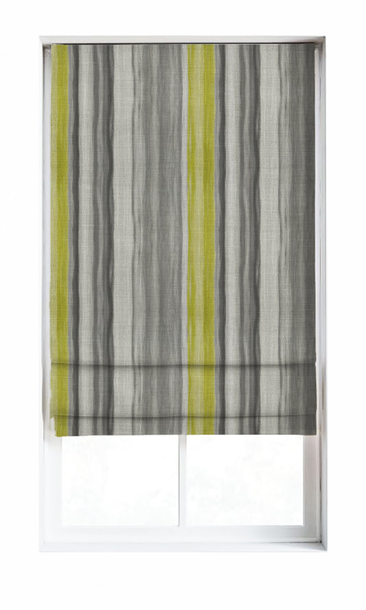 Modern Striped Window Blinds (Pear Green/ Grey)
