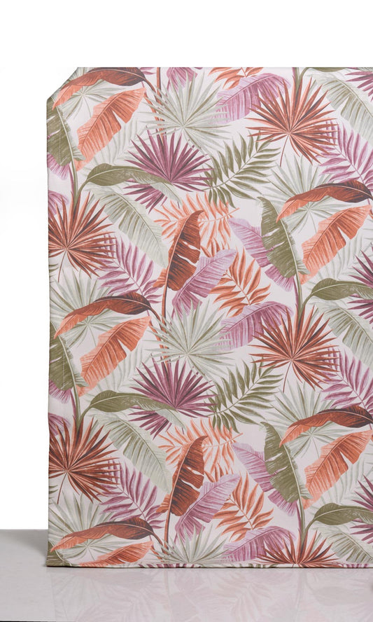 Botanical Floral Home Décor Fabric Sample (Purple/ Green)