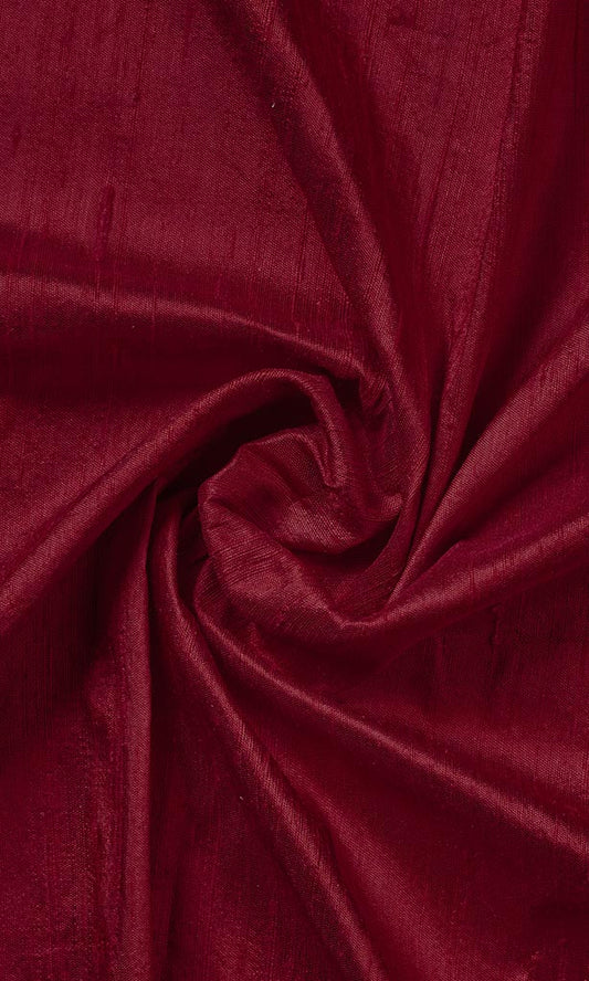 Dupioni Silk Window Roman Shades (Raspberry Red)