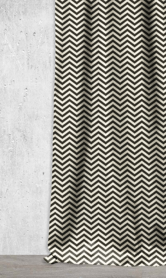 Modern Print Home Décor Fabric By the Metre (Black/ Ivory)