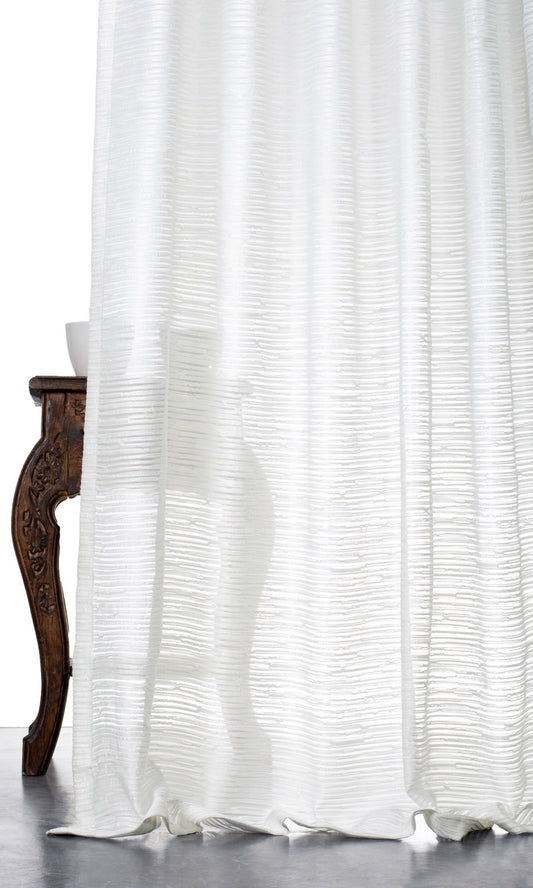 Textured Sheer Home Décor Fabric Sample (White)