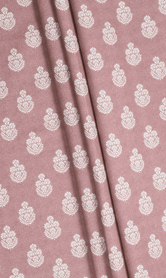 Floral Cotton Home Décor Fabric By the Metre (Blush Red/ Pink)