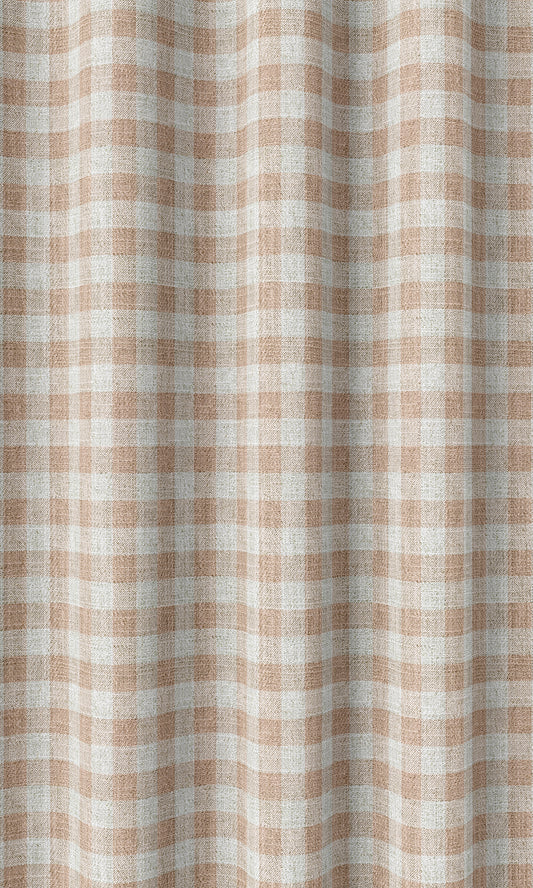 Check Patterned Home Décor Fabric By the Metre (Blush Pink/ White)