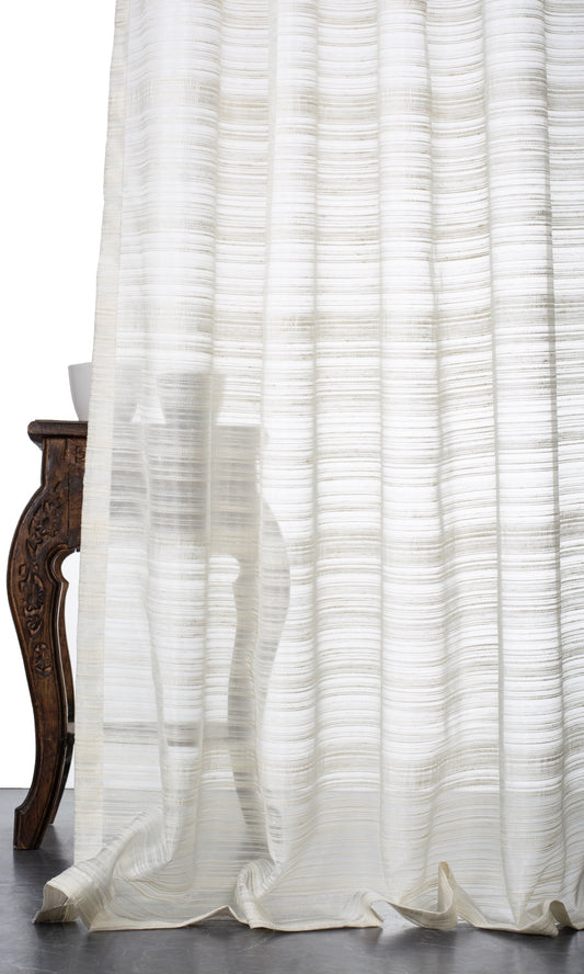 Striped Sheer Roman Blinds (Ivory/ Cream)