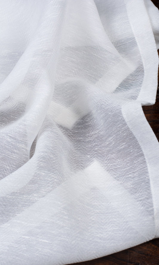 Textured Sheer Home Décor Fabric By the Metre (White)