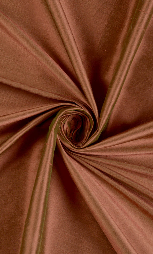 Shantung Silk Custom Home Décor Fabric By the Metre (Deep Orange)