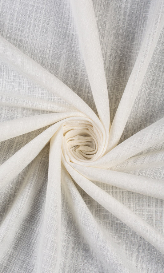 Linen-Texture Semi-Sheer Home Décor Fabric By the Metre (Off-White)