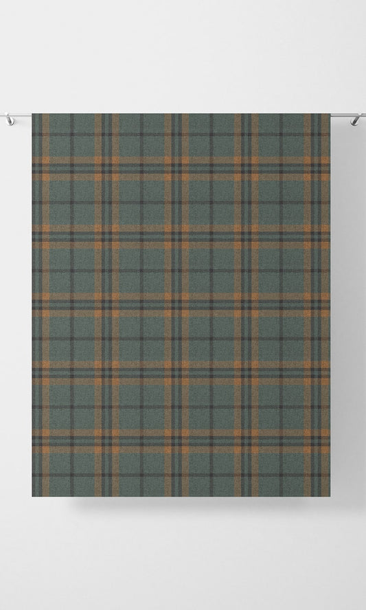 Classic Plaid Print Home Décor Fabric By the Metre (Teal Blue/ Mustard)