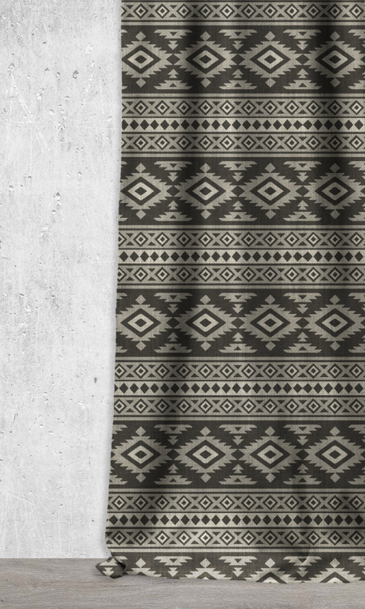 Custom Window Home Décor Fabric By the Metre (Grey/ Black)