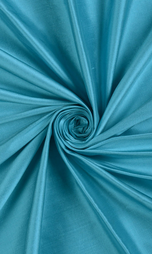 Shantung Silk Custom Home Décor Fabric By the Metre (Aqua Blue)