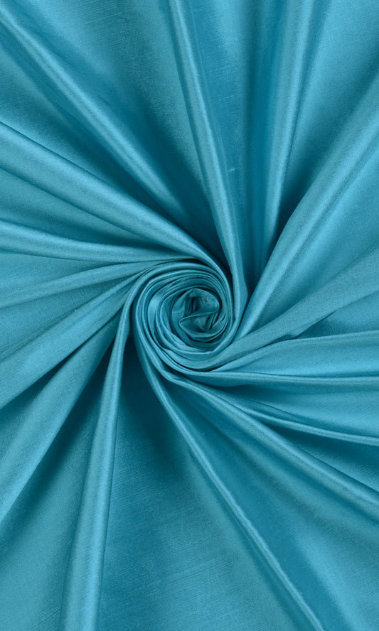 Shantung Silk Custom Home Décor Fabric Sample (Aqua Blue)