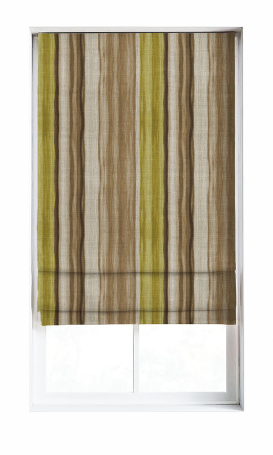 Watercolor Striped Home Décor Fabric By the Metre (Yellow/ Brown/ Green)