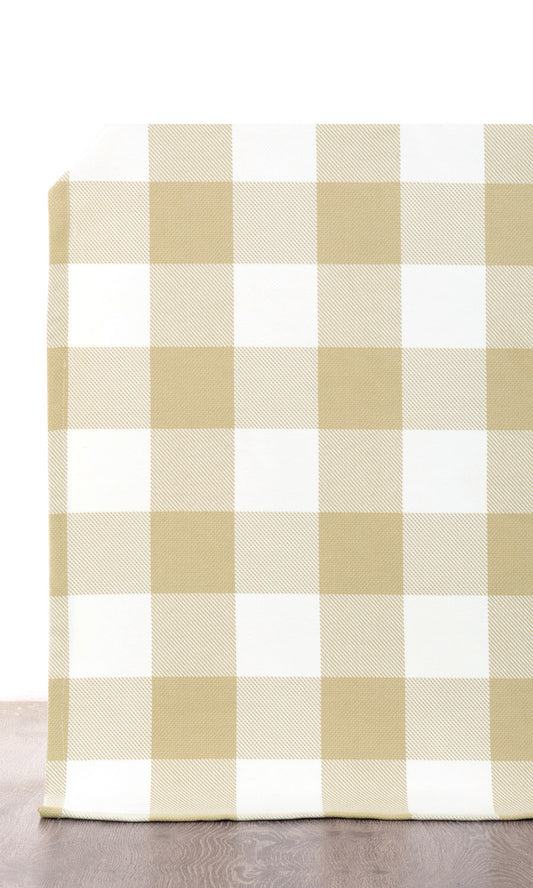 Buffalo Plaid Home Décor Fabric Sample (Khaki Brown/ Soft Beige/ White)