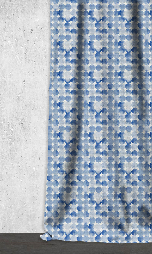 Printed Roman Shades (Eggshell White/ Blue)