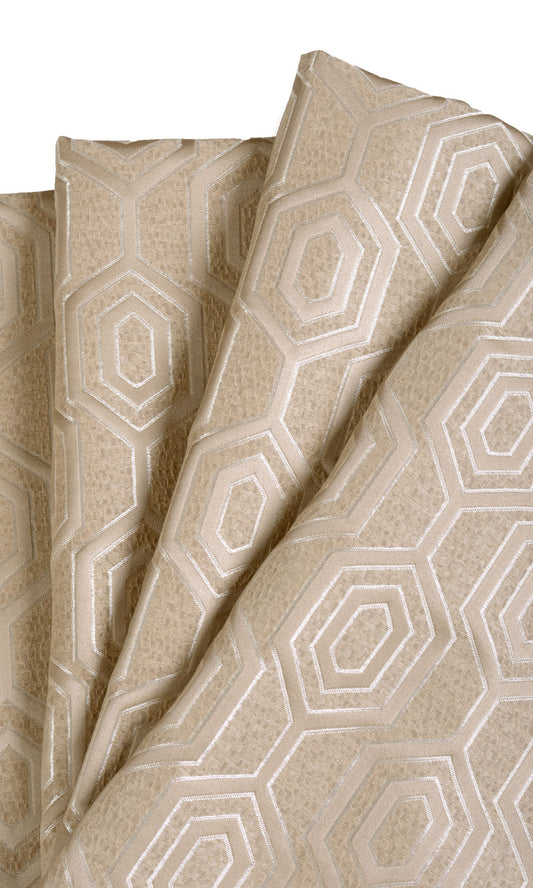 Jacquard Honeycomb Patterned Roman Blinds (Beige)