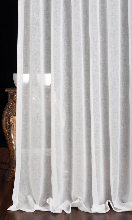 Plain Sheer Home Décor Fabric Sample (White)