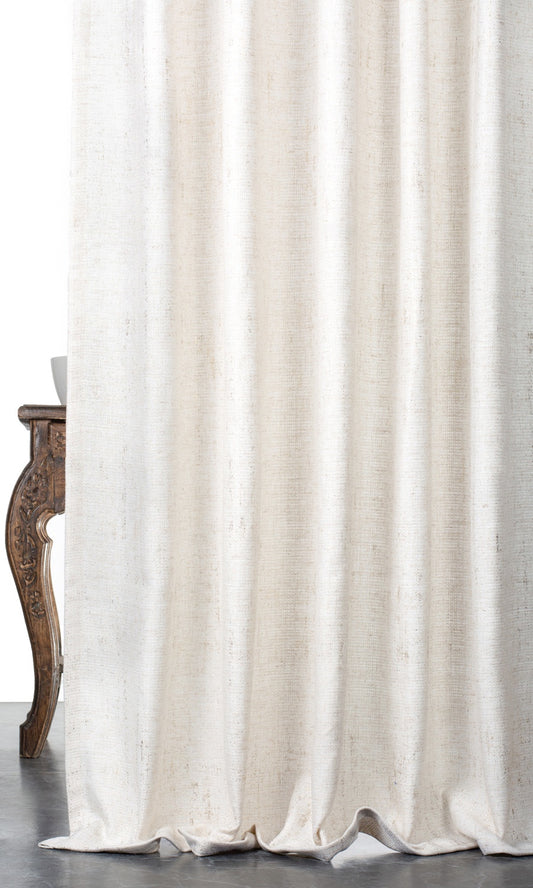 Textured Roman Blinds with Golden Accents (Cream/ Golden)