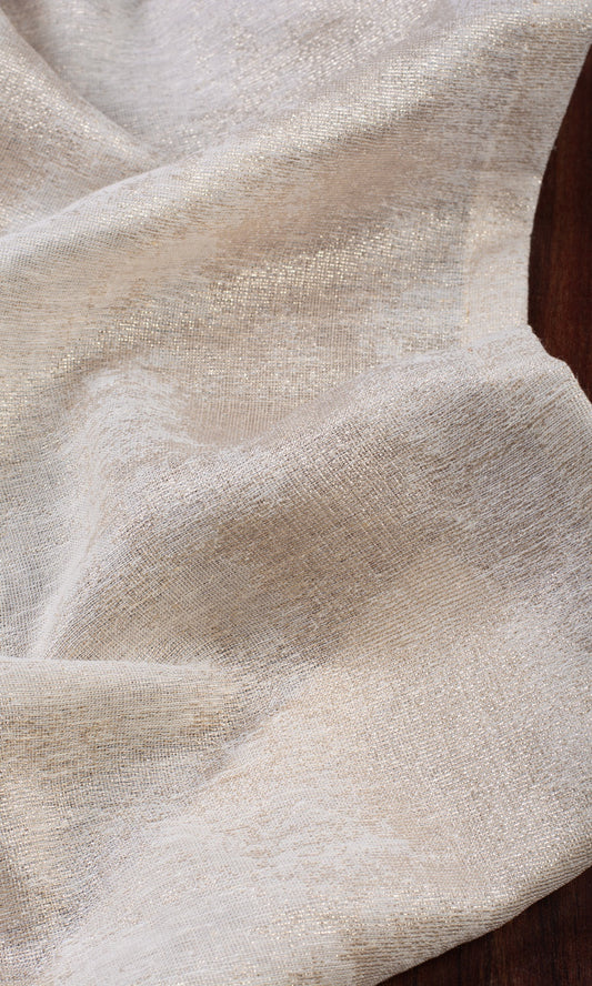 Textured Home Décor Fabric Sample (Ivory/ Golden)