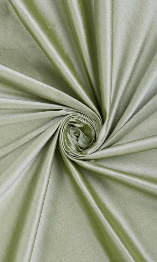 Shantung Silk Custom Home Décor Fabric By the Metre (Celadon Green)