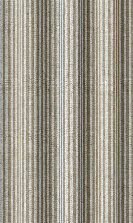 Striped Print Home Décor Fabric By the Metre (Smoky Brown/ White)