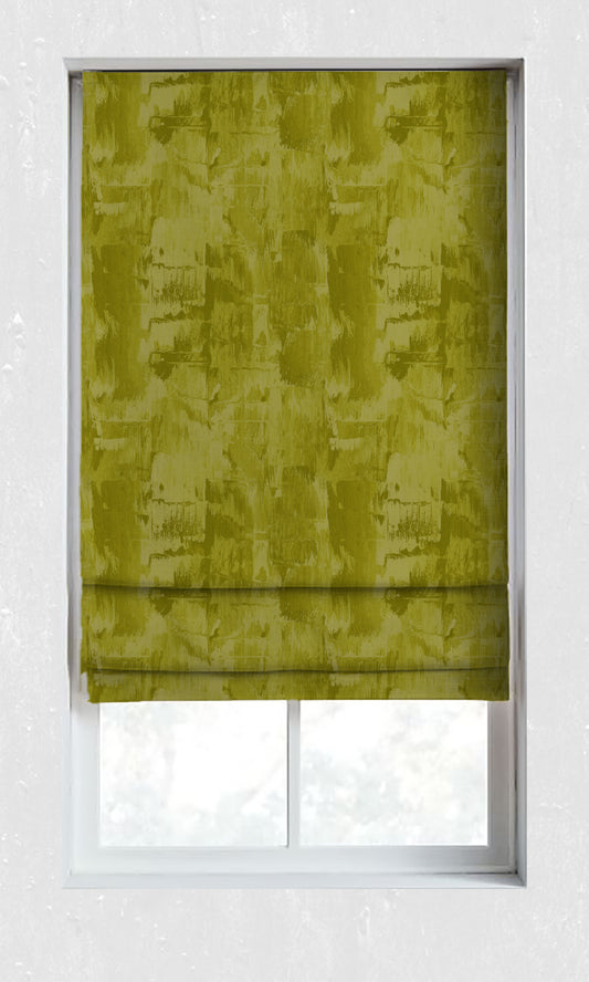 Dimout Striped Roman Blinds (Pear Green/ Moss)