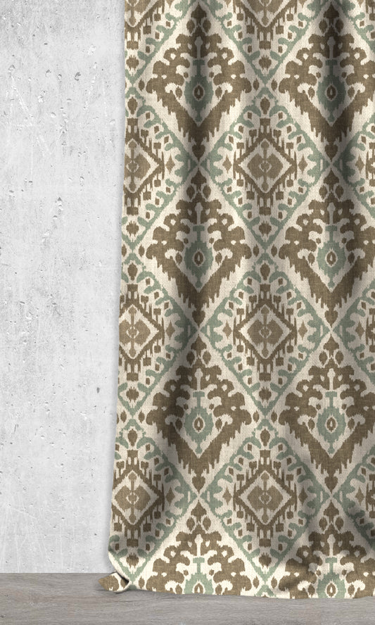 Ikat Custom Shades (Olive Green/ Pale Turquoise)