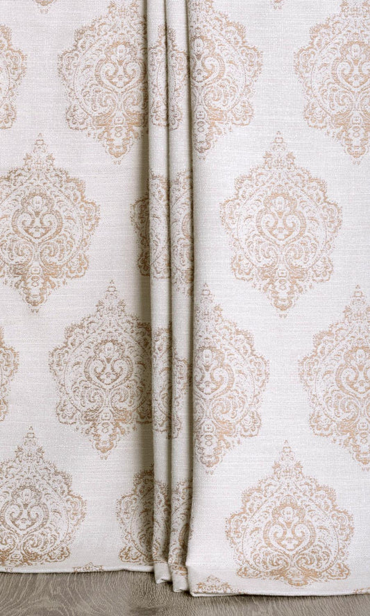 Custom Length Home Décor Fabric By the Metre (Off White/ Brown)