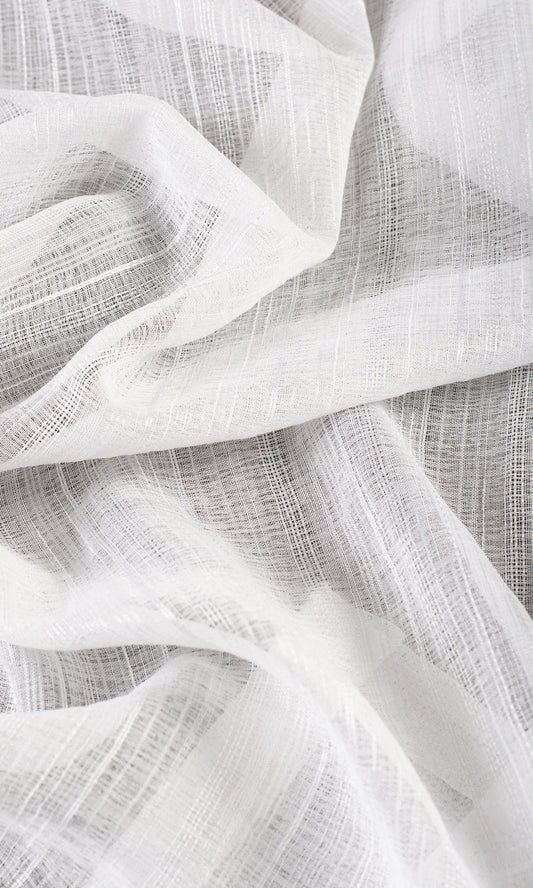 Textured Sheer Home Décor Fabric By the Metre (White)