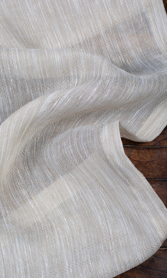 Textured Sheer Home Décor Fabric By the Metre (Greige/ Cream)