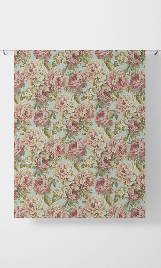 Classic Floral Patterned Window Shades (Pink & Blue)