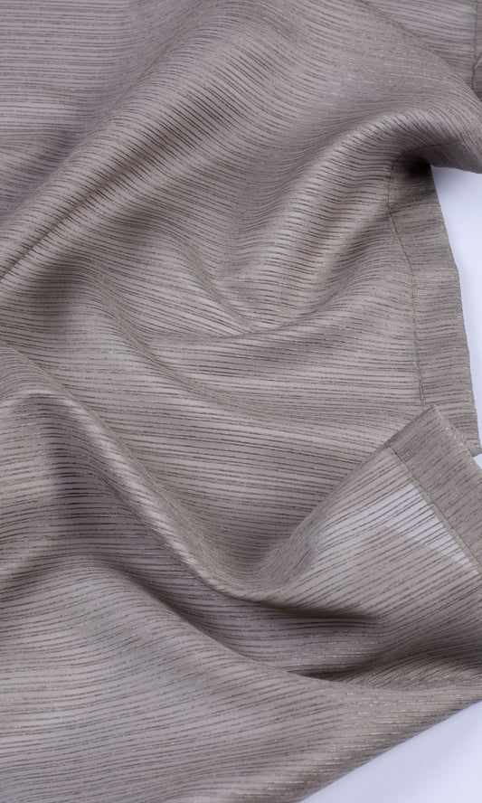 Striped Sheer Home Décor Fabric Sample (Coffee Brown)