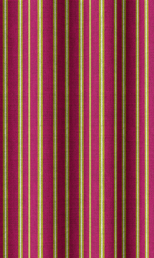 Custom Striped Print Home Décor Fabric By the Metre (Pink/ Apple Green)