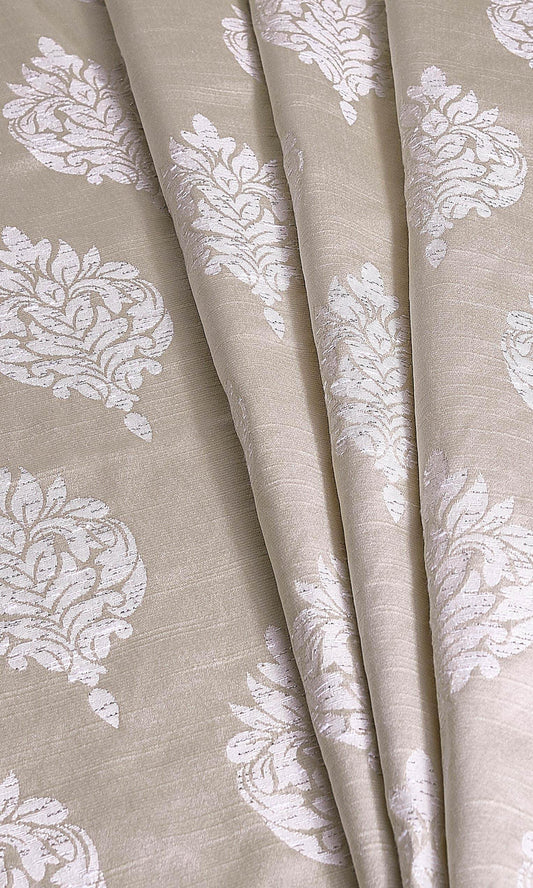 Patterned Damask Roman Shades (Cream/ Champagne Gold)