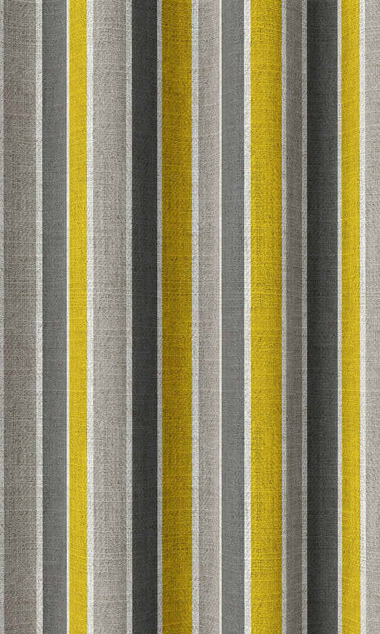 Modern Striped Custom Window Shades (Yellow/ Grey)