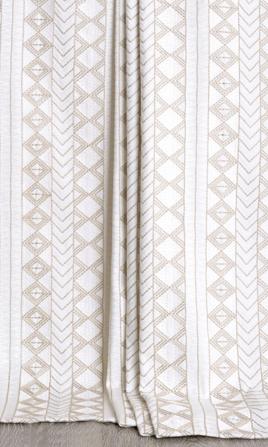 Geometric Patterned Window Blinds (White/ Gray/ Beige)