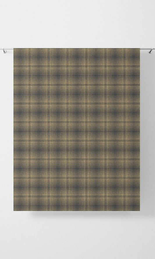 Plaid Roman Shades (Yellow & Navy Blue/Grey)