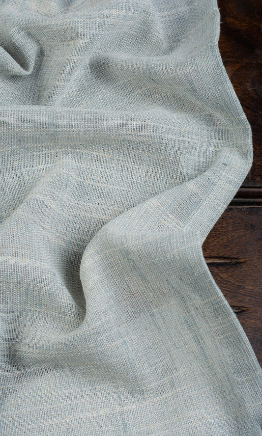 Semi-Sheer Linen Texture Roman Blinds (Aqua Blue)