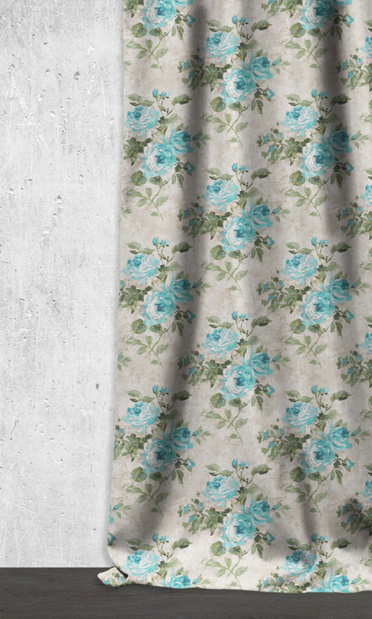 Room Darkening Floral Shades (Blue/ White/ Green)