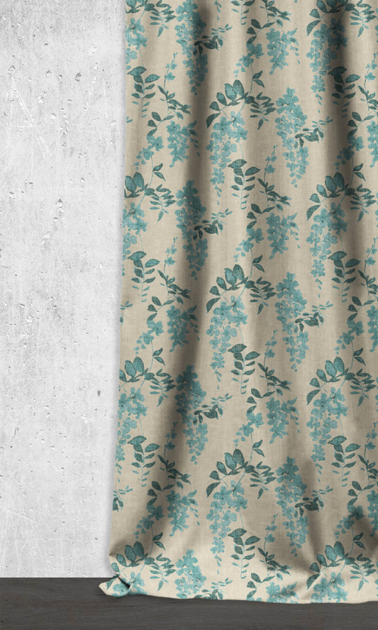 Room Darkening Floral Shades (Blue/ Grey)