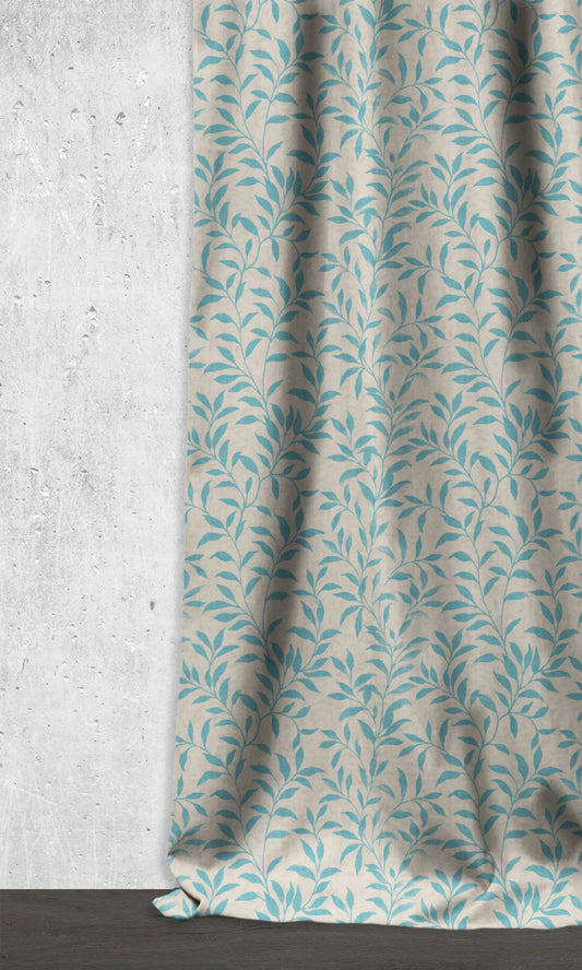 Room Darkening Floral Shades (Light Blue/ Ivory)