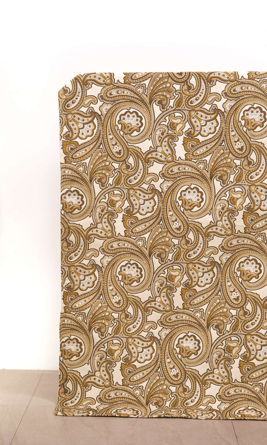 Custom Window Home Décor Fabric By the Metre (Beige/ Yellow/ Umber)