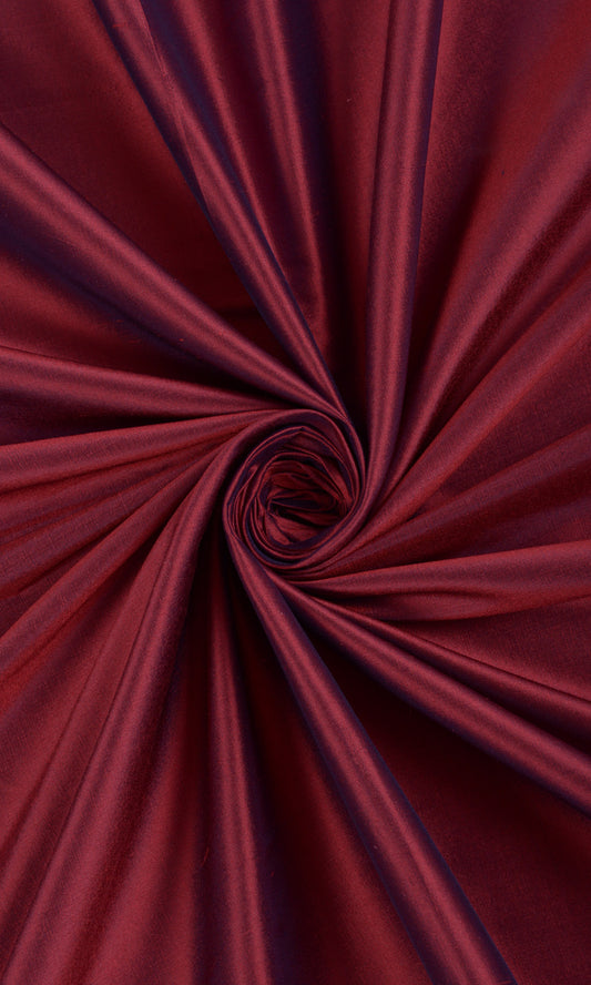 Plain Shantung Silk Custom Roman Blinds (Crimson Red)