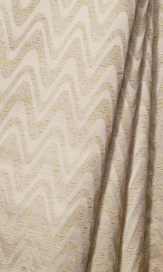 Self-Patterned Chevron Home Décor Fabric Sample (Beige/ Cream)