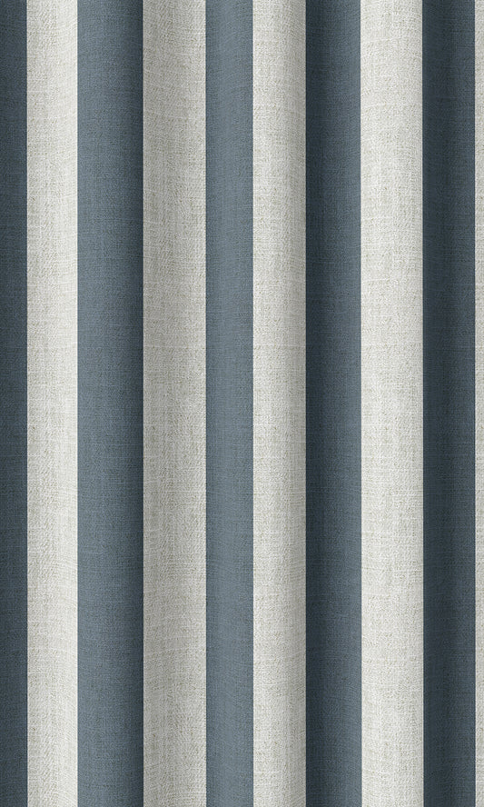 Modern Striped Custom Shades (Petrol Blue/ White)