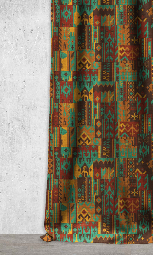 Custom Kilim Roman Shades (Multicolored)