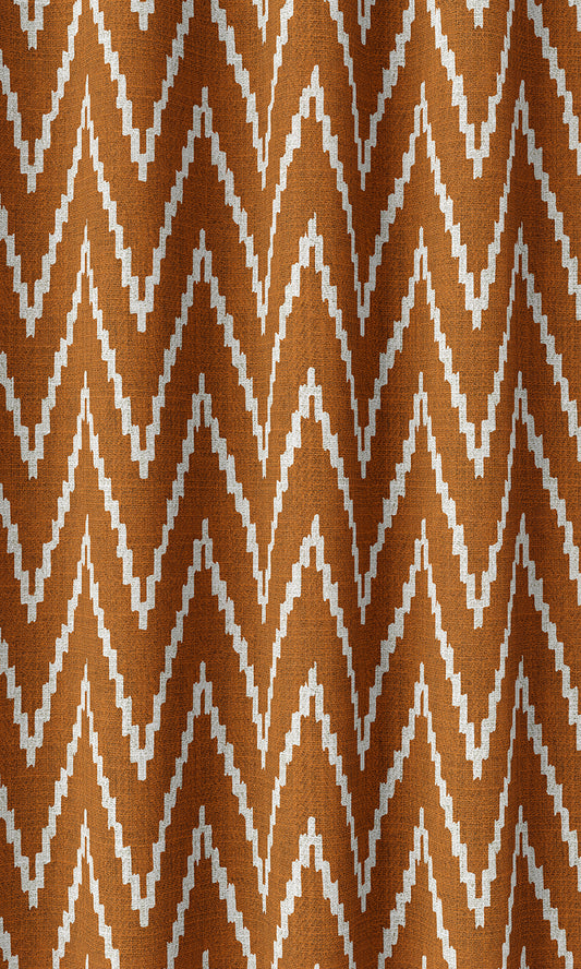 Chevron Print Window Roman Blinds (Orange/ White)