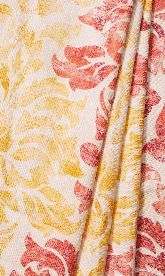 Made-to-Order Printed Window Roman Blinds (Red/ Yellow)