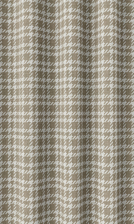 Check Patterned Home Décor Fabric By the Metre (Cedar Brown/ White)